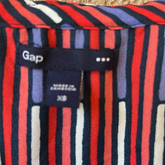 Gap Colorful Ruffle Striped Dress Pockets, Drawstring, & Adjustable Straps XS - Picture 5 of 8
